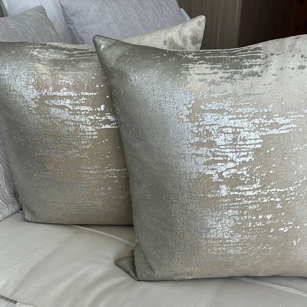 West Elm Silver Accent Pillows